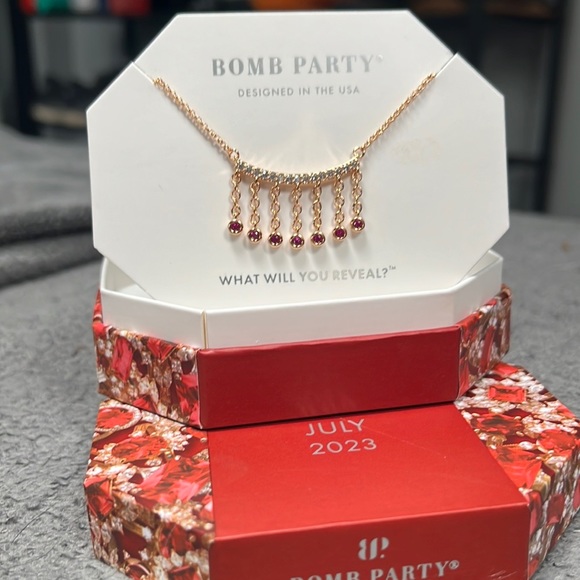NWT Bomb Party July 2023 Birthday Ruby Necklace - Picture 7 of 7
